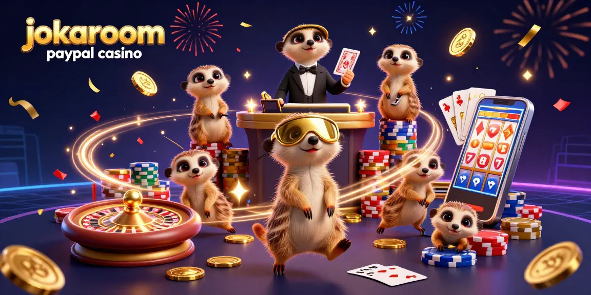 Experience the fun at jokaroom paypal casino with lively meerkats in an exciting gambling scene.