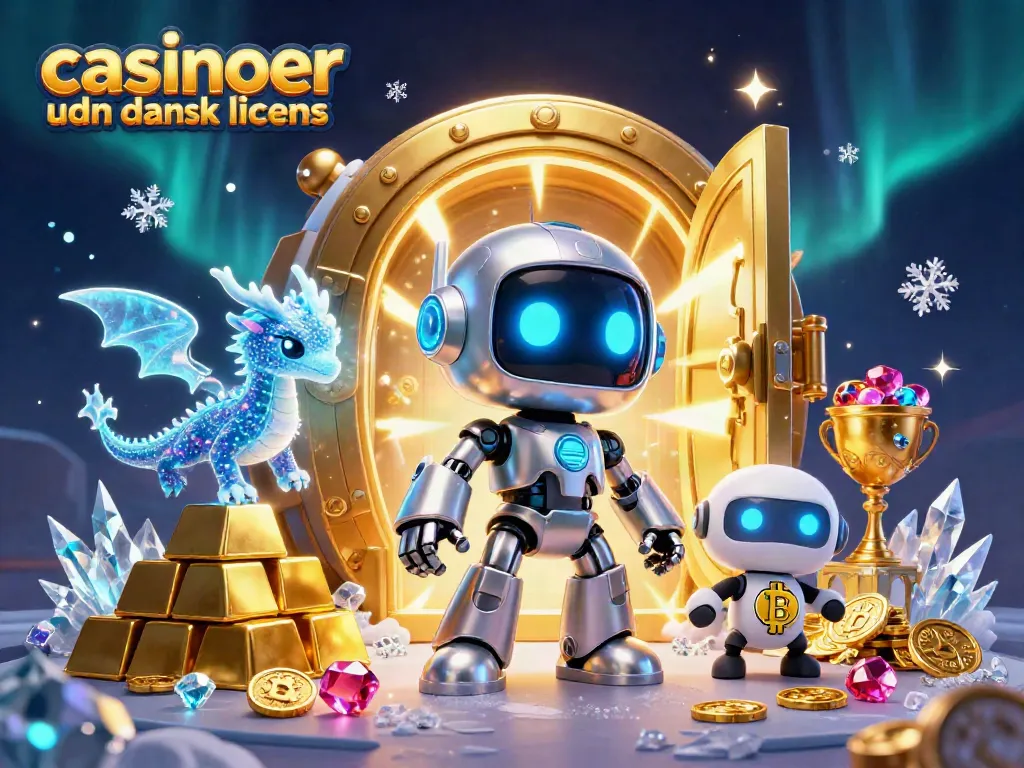 Engage with casinoer uden dansk licens in a vibrant 3D illustration featuring futuristic characters and rich gaming elements.